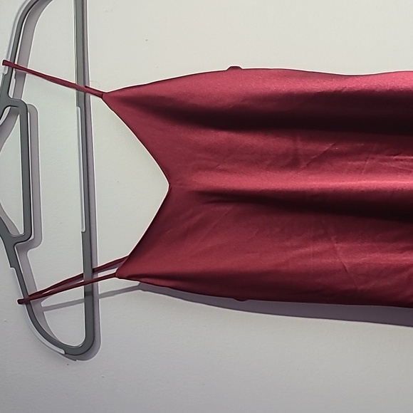 Nicole Miller NY slip dress size Small Midi silky maroon - Picture 12 of 15